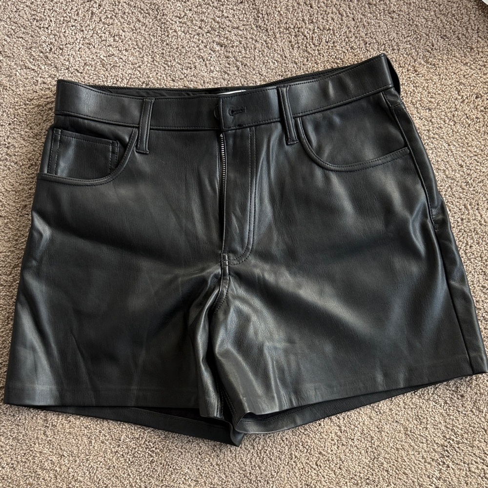 Abercrombie & Fitch Black Leather Shorts